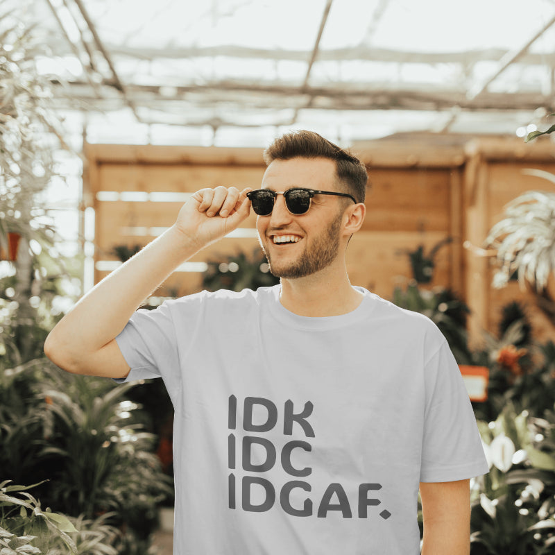 Men’s Classic Crew Neck T-Shirt – “IDK IDC IDGAF”